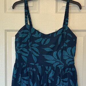 J.Crew Blue & Aqua Print Midi Dress – Size 10
